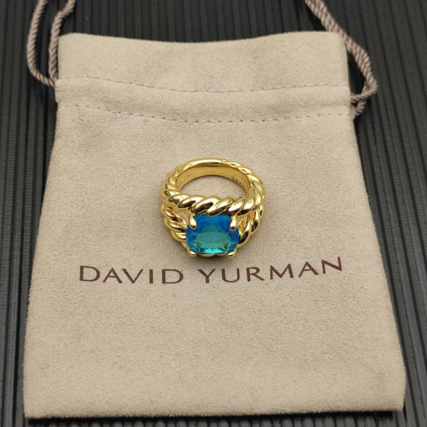 David Yurman 20mm Marbella Blue Diamond Ring