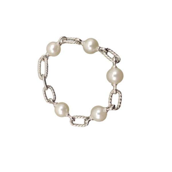 David Yurman Silver-Tone Madison Pearl Bracelet