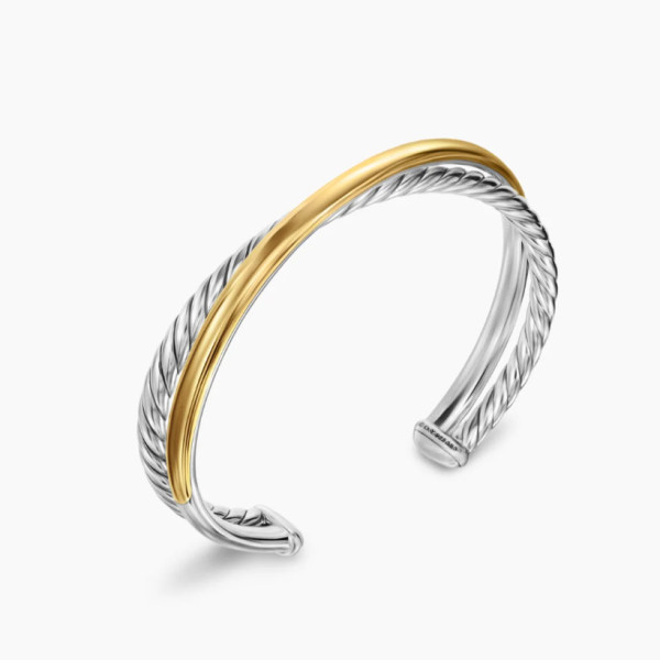 David Yurman 11mm Sculpted Cable Cross Cuff Bracelet