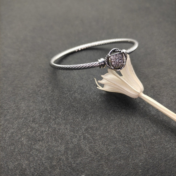 David Yurman 3mm Cable Twist Pav&Atilde;&copy; Diamond Cuff Bracelet, Length 17cm / 19cm