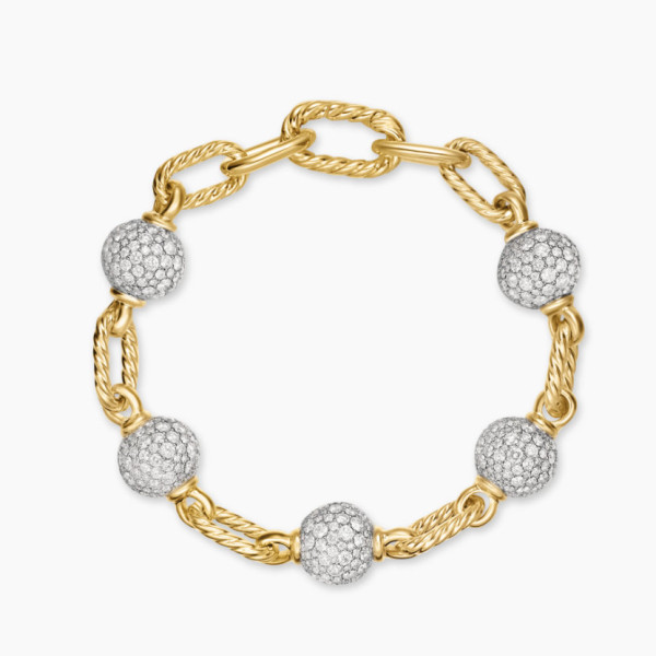 David Yurman Gold Madison Pav&Atilde;&copy; Bead Bracelet