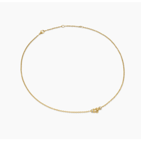 David Yurman Gold 16.2mm Small Link Pendant Necklace