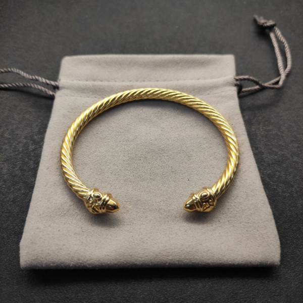 David Yurman 5mm Gold Colorful Enamel Cuff Bracelet, Fits Wrist Size 16cm - 20cm