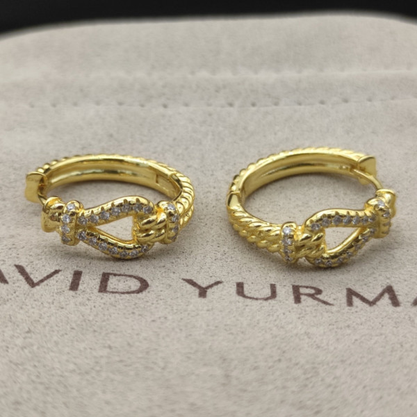 David Yurman Gold-Tone Cable Hoop Earrings