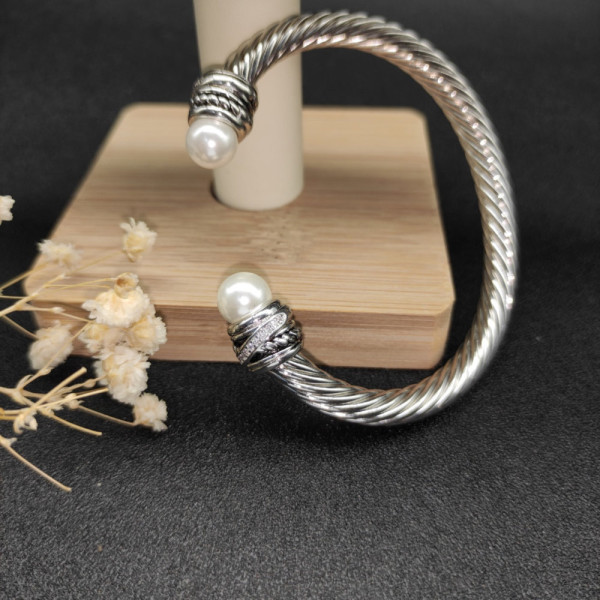 David Yurman 7mm Cable Cuff Bracelet with Rotating End Caps