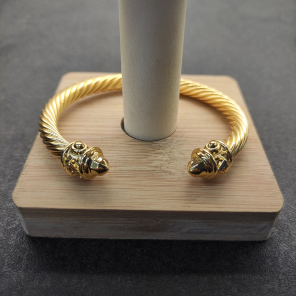 David Yurman 7mm Gold Colorful Enamel Cuff Bracelet, Fits Wrist Size 16cm - 20cm