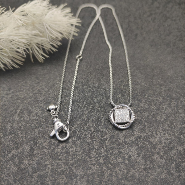David Yurman Cable Cushion Pav&Atilde;&copy; Diamond Necklace