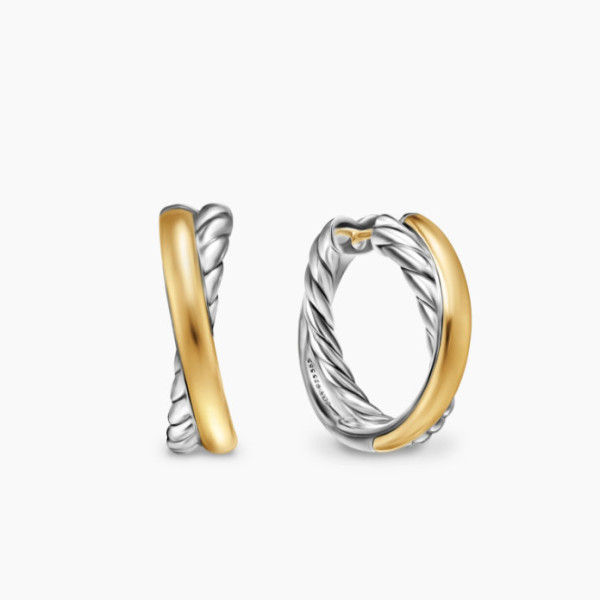 David Yurman 22x6.6mm Cable Single Strand Hoop Earrings