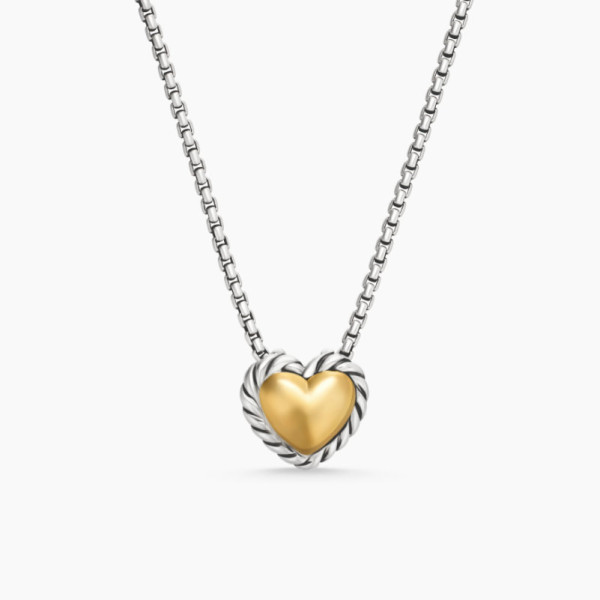 David Yurman Gold and Silver Heart Necklace