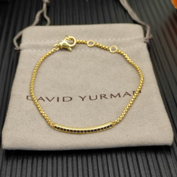David Yurman 1.7mm Pav&Atilde;&copy; Bar Blue Diamond Bracelet
