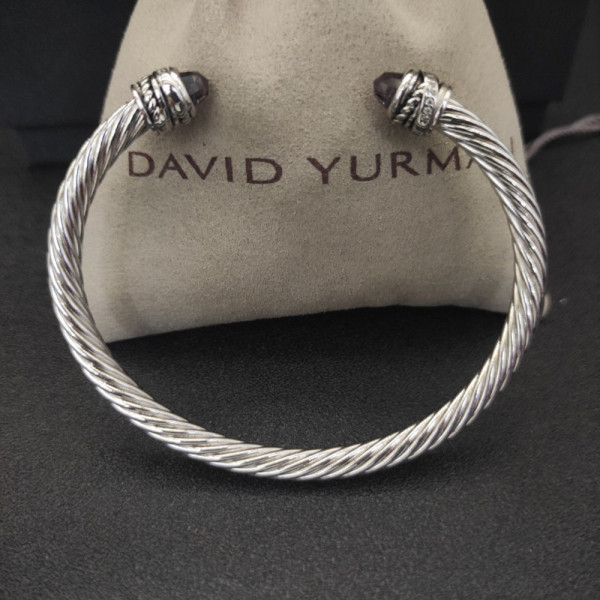 David Yurman 5mm Cable Classics Rotating Purple Diamond Cuff Bracelet