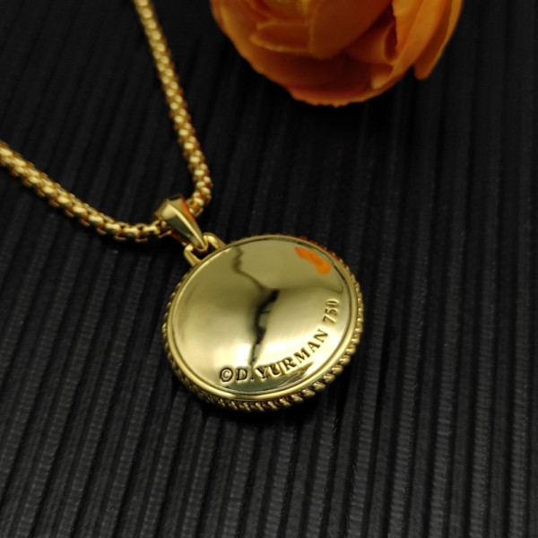 David Yurman Gold Compass White Diamond Necklace