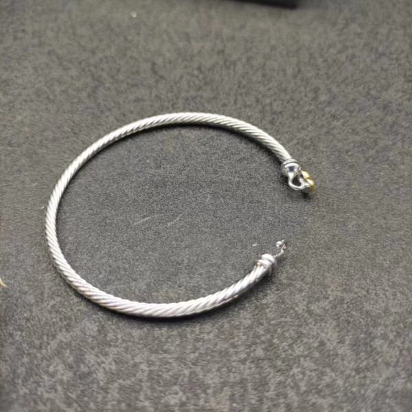 David Yurman 3mm Gold and Silver Heart Cuff Bracelet