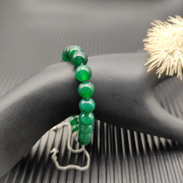 David Yurman 8mm Stretch Green Agate Bracelet