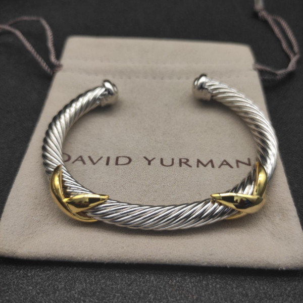 David Yurman 7mm Cable Cuff Bracelet with Double X Station Accent