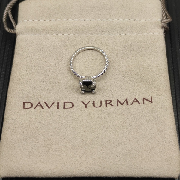 David Yurman 8mm Four-Prong Black Diamond Ring