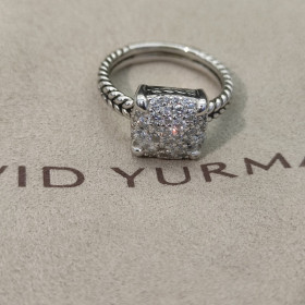 David Yurman Four-Prong Pav&Atilde;&copy; Diamond Ring Silver
