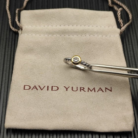 David Yurman Gold and Silver 2.8mm Petite Cable Pav&Atilde;&copy; White Diamond Ring