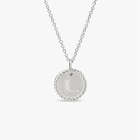 David Yurman Gold Diamond Initial L Disc Pendant Necklace