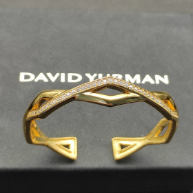 David Yurman Gold Two-Row Cuff Bracelet 13mm, Fits Wrist Size 16cm - 20cm