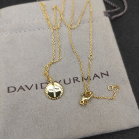David Yurman Cross Medallion Pendant Necklace Gold