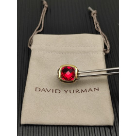 David Yurman Gold and Silver 14mm Square Red Diamond Ring