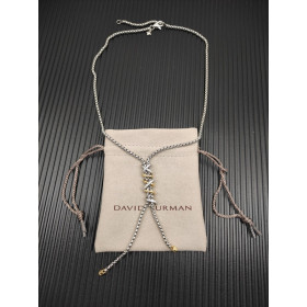 David Yurman Helena Y Necklace with Chain Silver and Gold