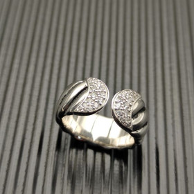 David Yurman 10mm Silver Diamond Spiral Ring