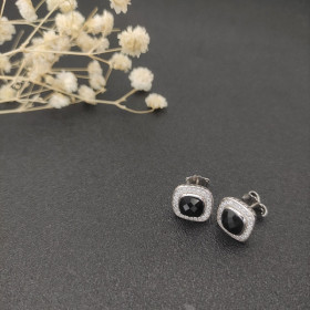 David Yurman 7mm Square Black Diamond Stud Earrings