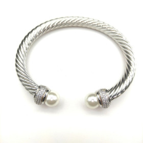 David Yurman 7mm Full Pav&Atilde;&copy; Diamond Pearl Cable Cuff Bracelet