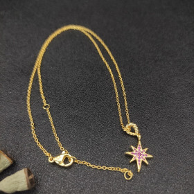 David Yurman North Star-Inspired Red Diamond Pendant Necklace with Extension Chain