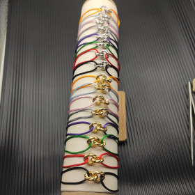 David Yurman Purple Double Ring Gold Nylon Cord Bracelet