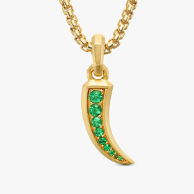 David Yurman Gold Peter&acirc;s Prong Green Diamond Necklace