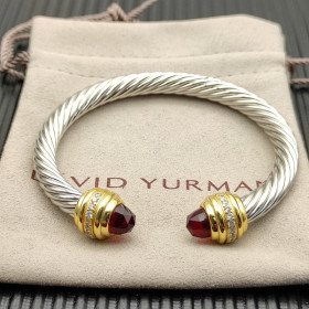 David Yurman 7mm Gold Red Diamond Head Gemstone Bracelet, Fits Wrist Sizes 16&acirc;20cm