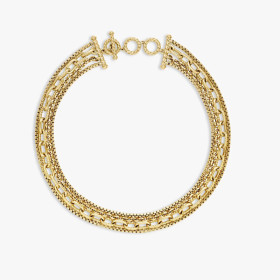 David Yurman Gold 29mm Multi-Row Chain Necklace