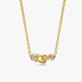 David Yurman Gold 16.2mm Small Link Pendant Necklace
