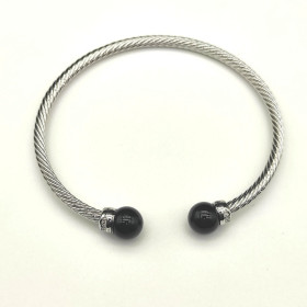 David Yurman 3mm Silver Cable Pearl Bracelet