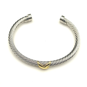 David Yurman 5mm Cable Cuff Bracelet with Single X Station Accent
