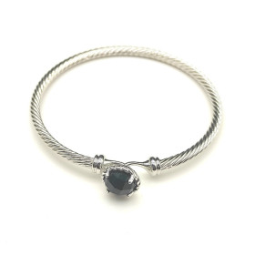 David Yurman 3mm Black Diamond Signature Cuff Bracelet