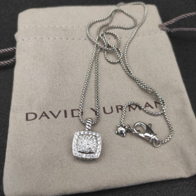 David Yurman 7mm Cushion-Cut Fully Pav&Atilde;&copy; Diamond Necklace