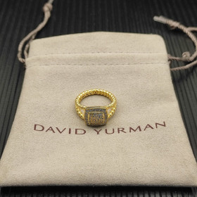 David Yurman Gold Pav&Atilde;&copy; Square Diamond Ring