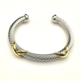 David Yurman 7mm Cable Cuff Bracelet with Double X Station Accent