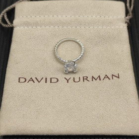 David Yurman 8mm Four-Prong White Diamond Ring