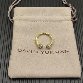 David Yurman 2.3mm Gold Renaissance Blue Diamond Pav&Atilde;&copy; Ring