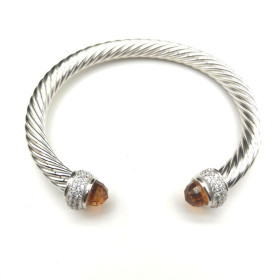 David Yurman 7mm Full Pav&Atilde;&copy; Champagne Diamond Cuff Bracelet