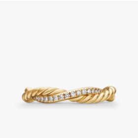 David Yurman Gold Pav&Atilde;&copy; Interwoven Love Ring