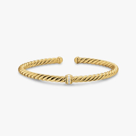David Yurman 4mm Gold Single Bead Pav&Atilde;&copy; Bracelet