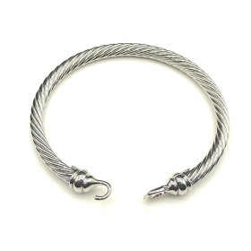 David Yurman 5mm Sterling Silver Hook-End Cable Cuff Bracelet