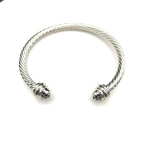 David Yurman 5mm Half-Pav&Atilde;&copy; Cable Cuff Bracelet Black Diamonds