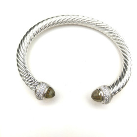 David Yurman 7mm Full Pav&Atilde;&copy; Brown Diamond Cuff Bracelet